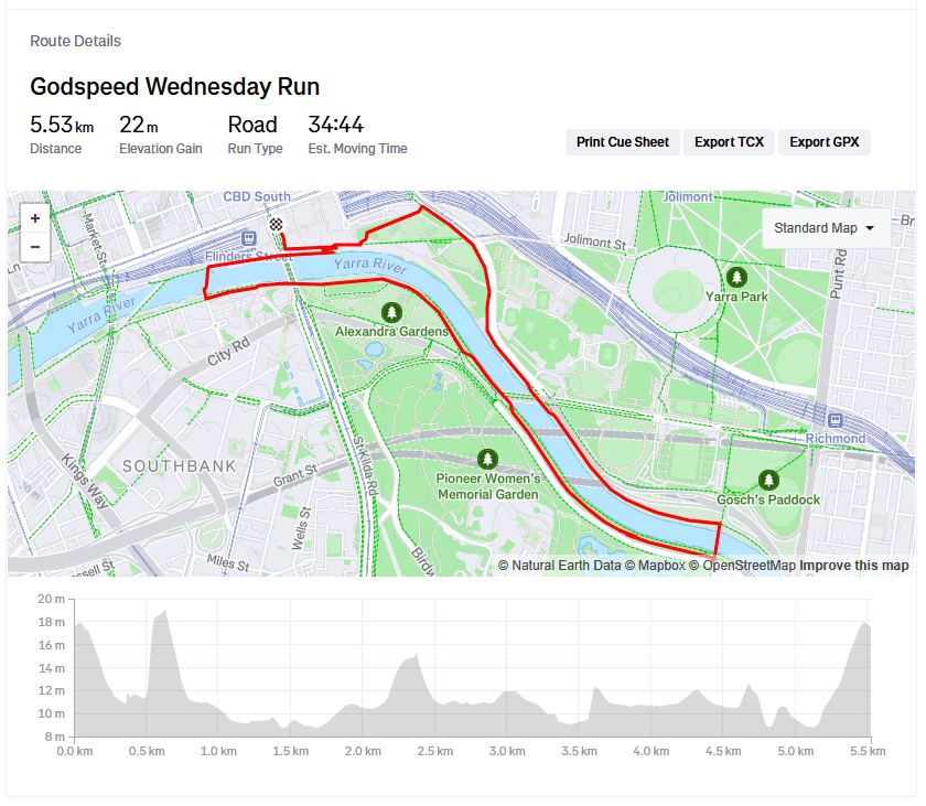 Wednesday run route